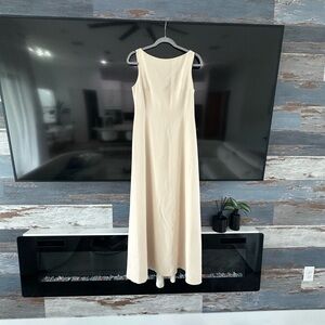 Teri Jon Cream Maxi Dress with Timeless Elegance